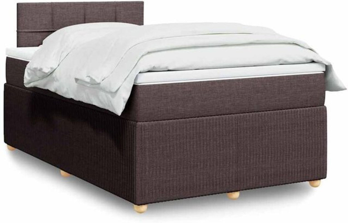 vidaxl Boxspringbett mit Matratze in Braun und Weiß aus Stoff, B/T/H: 190 x 120 x 100,5 cm - Bild 1