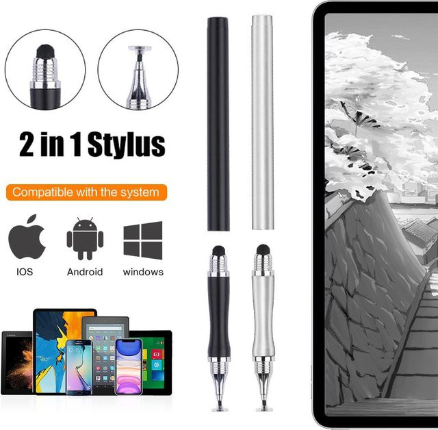 Stonego 2-in-1 Kapazitiver Touch-Stift und Zeichenwerkzeug für Mobiltelefone und Pads in Silber - Bild 1