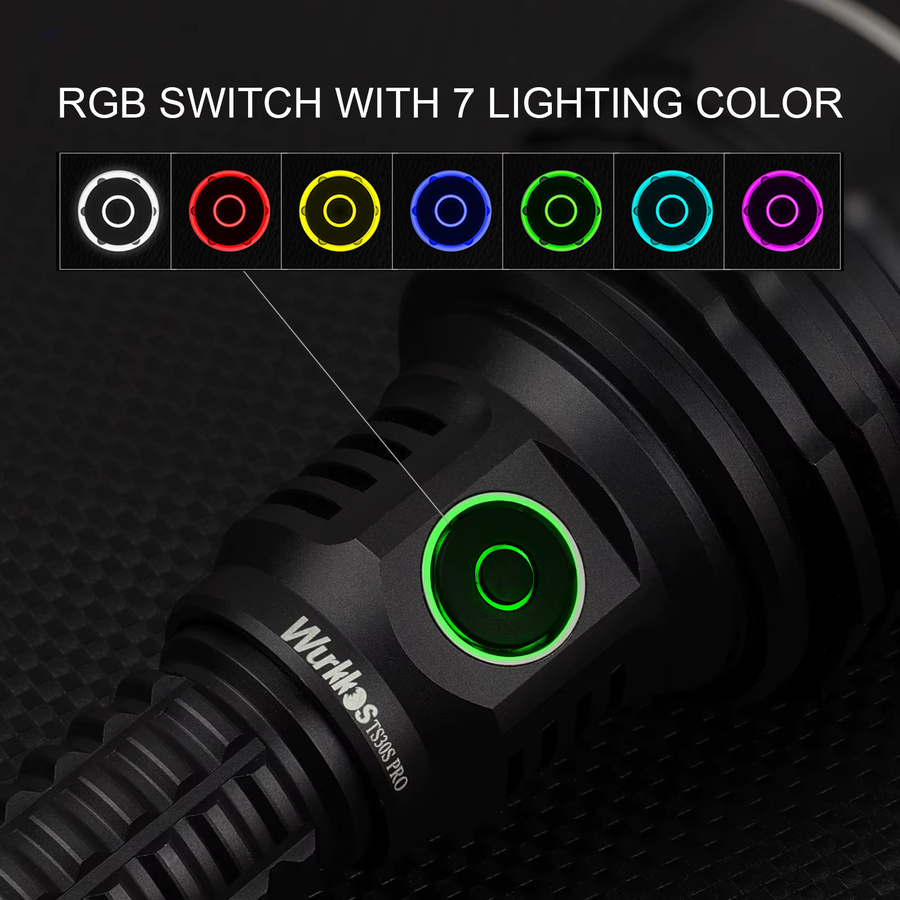 Wurkkos TS30S PRO Taktische LED Taschenlampe mit 6000 Lumen, SBT90.2 LED, 5700K Cool White, Typ-C wiederaufladbar, Schwarz - Bild 2