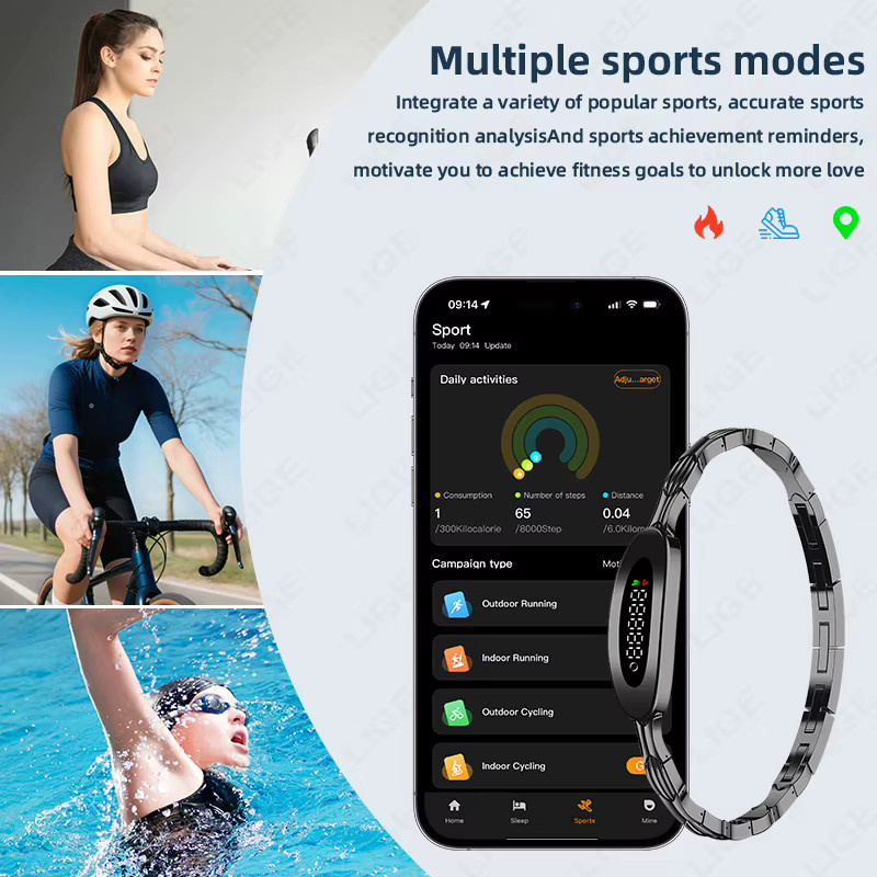 LIGE Smart-Armband für Damen und Herren in Schwarz mit Herzfrequenz- und Gesundheitsmonitor sowie Fitness-Tracker und IP68 Wasserdichtigkeit - Bild 3