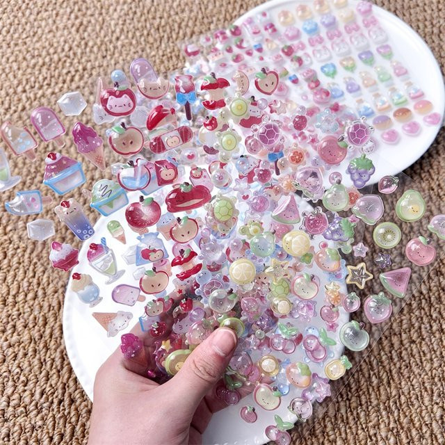 Kawaii 3D Cartoon Relief-Aufkleber mit niedlichen kleinen Elementen für DIY Tagebuch und Scrapbook Dekoration in Multicolour - Bild 1