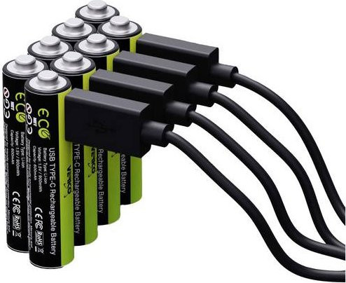 Verico LoopEnergy USB-C Li-Ion Akku Set, 1.5V, 600 mAh, 8 Stück, Multicolor - Bild 1