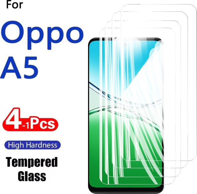 Displayschutzfolien aus gehärtetem Glas für Oppo A5 5G, 6,67 Zoll, transparent, kratzfest und fingerabdruckarm - Bild 1