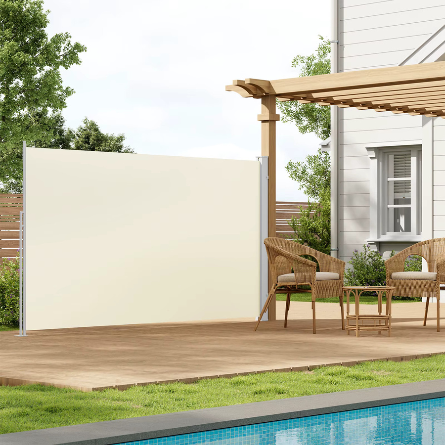 WOLTU Ausziehbare Seitenmarkise aus Aluminium als Outdoor-Sichtschutz und Wasserdichter Sonnen- und Windschutz für Terrasse, Garten oder Balkon, B: 350 cm, H: 160 cm - Bild 2