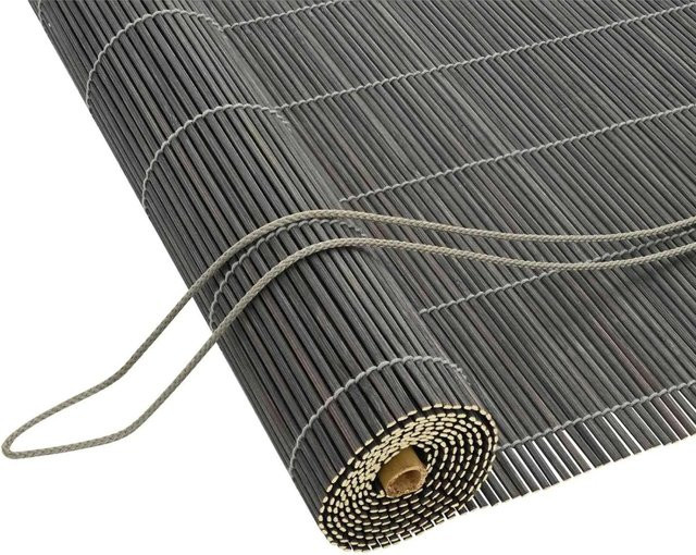 vidaXL Bambus-Rollo Grau, UV-beständig und halbtransparent, Breite: 40 cm, Höhe: 160 cm - Bild 1