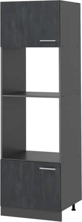 Vicco Mikrowellenschrank R-Line Küchenregal Schwarz Beton Anthrazit B/T/H: 60 x 45,73 x 207 cm