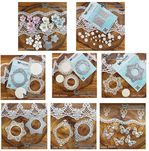 Silikonstempel und Metallstanzformen Set mit Blumenrahmen und Schmetterlingen in Silber für Scrapbooking und DIY Bastelarbeiten - Bild 1