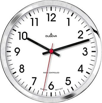 Dugena Funk-Wanduhr 4460655 in Weiß und Silber, analog und rund mit Metallgehäuse, Durchmesser: 30,5 cm - Bild 1
