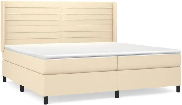 vidaXL Boxspringbett mit Matratze Hybrid-Design in Beige, B/T/H: 200 x 200 x 118 cm - Bild 1