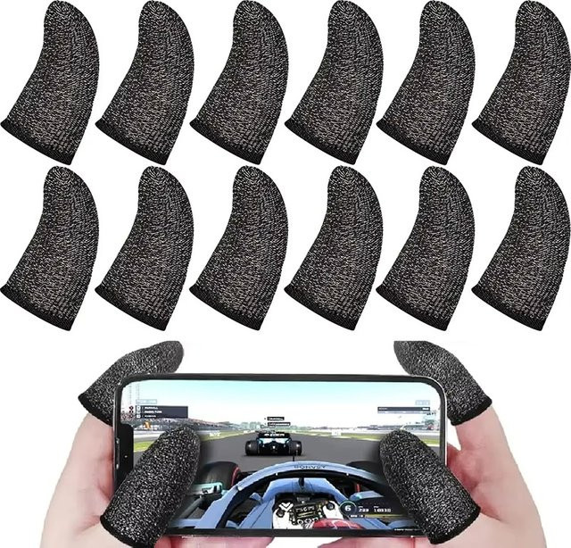 KAFNHCKA Gaming Finger Sleeves für Mobile Gamer, schweißfest und rutschfest, in Schwarz oder Blau - Bild 1