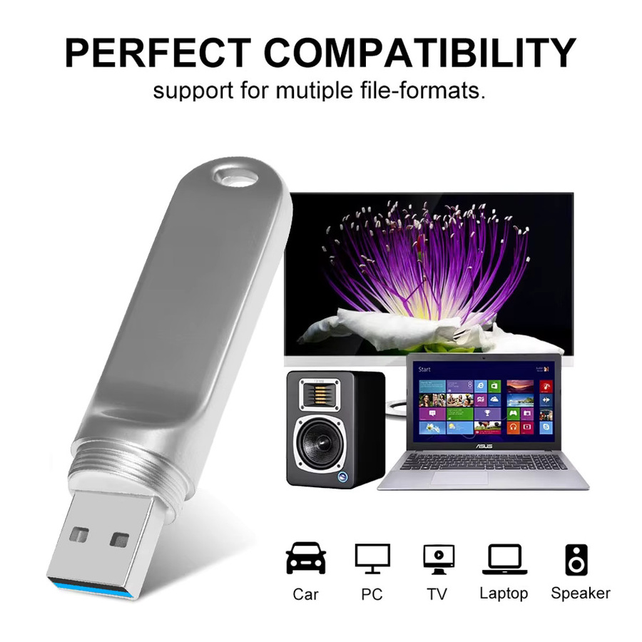 KAWEIDA USB 3.0 Flash-Laufwerk Metall-Stick in Silber mit 128 GB - Bild 2