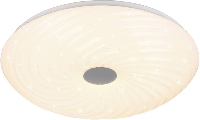 Reality LED Deckenleuchte Gravity in Weiß und Chrom, dimmbar mit Fernbedienung, H x B x T: 7,5 x 37,5 x 37,5 cm - Bild 1