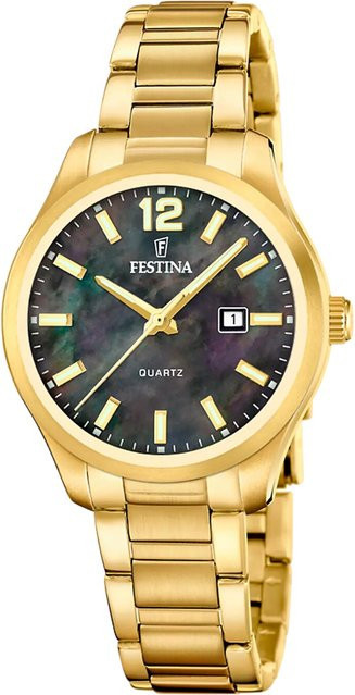 Festina Damenuhr, Quarz, Edelstahl, Schwarz, 34 mm, 5 ATM - Bild 1
