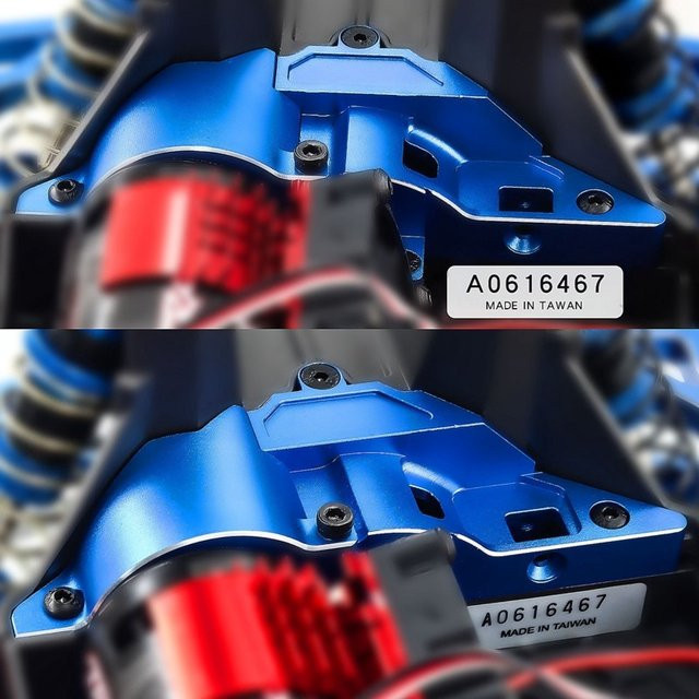 TRAXXAS Mini Maxx RC Auto Motorhalterung mit Motorgetriebe, Zubehör, Blau, Metall - Bild 1