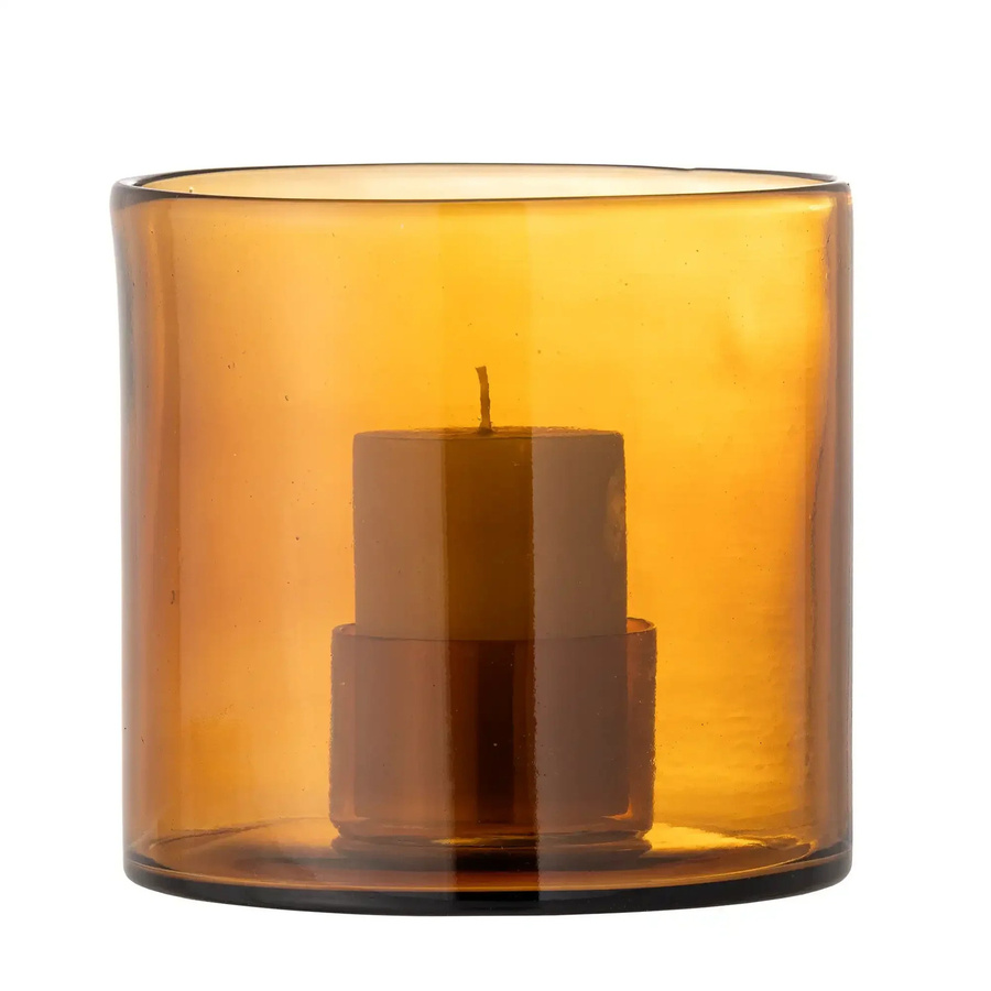 Bloomingville Kerzenhalter Kahlah aus Glas in Braun, Höhe: 19 cm - Bild 1
