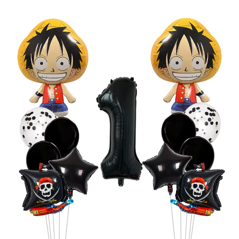 One Piece Geburtstagsballons-Set mit Luffy Folienballons und Zahlenballons von Bandai in Mehrfarbig - Bild 2