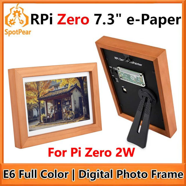 Raspberry Pi Zero 2W Digitaler Bilderrahmen E6 Vollfarb-E-Paper Display 7,3 Zoll PhotoPainter Kunstposter und Kalender - Bild 1