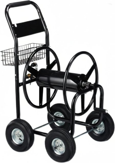 Relaxdays Schlauchwagen aus Metall in Schwarz, fahrbar, B/H/T: 114 x 90 x 64 cm - Bild 1