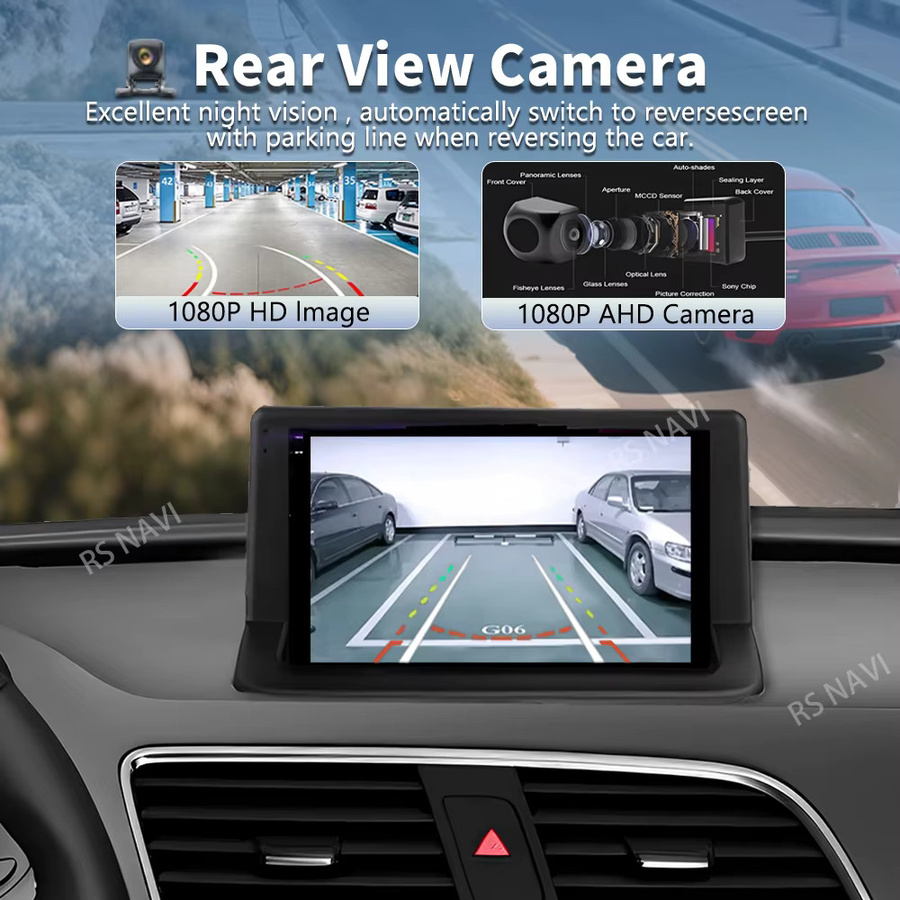 RSNAVI Android 16 Autoradio für Audi Q3 1.8U (2011 - 2018) mit 2K QLED Display, GPS, CarPlay und 4G in Schwarz - Bild 2