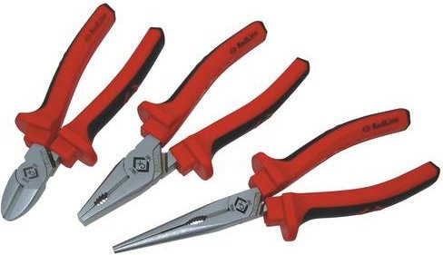 C.K T3803 Werkstatt Zangen-Set 3-teilig aus Edelstahl in Rot - Bild 1