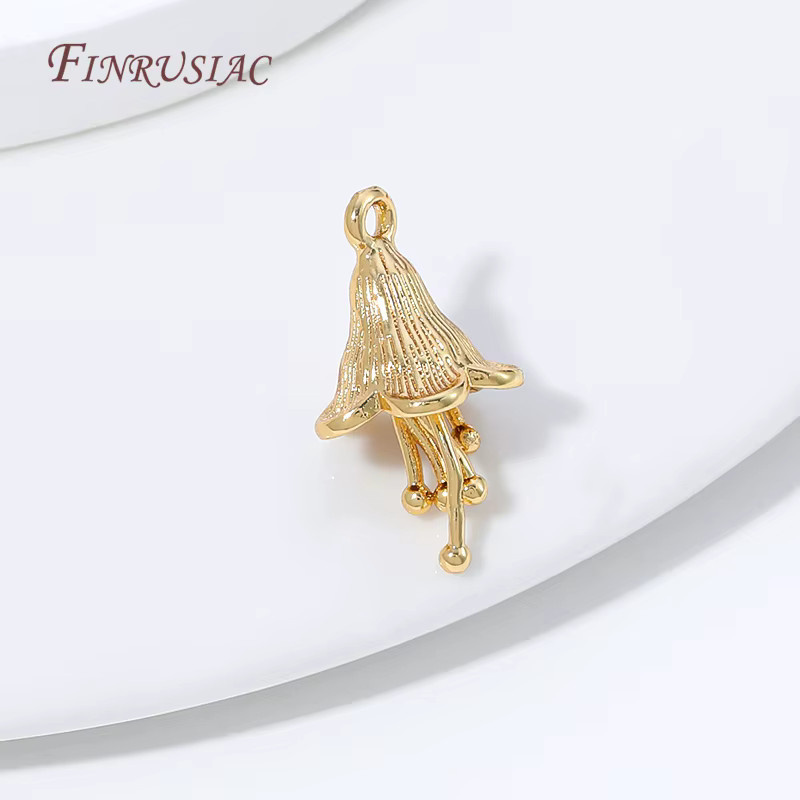 FINRUSIA Quallen-Anhänger, 18K vergoldetes Messing, Gold, Unisex - Bild 1