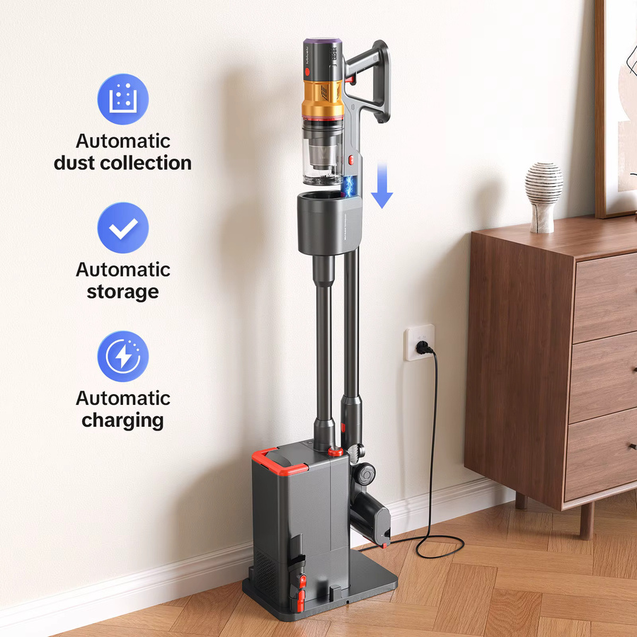 Lubluelu Kabelloser Handstaubsauger mit 400W und 52KPA Saugkraft in Orange mit LED-Display und Aromatherapie-Funktion für Boden, Teppich und Tierhaare - Bild 2