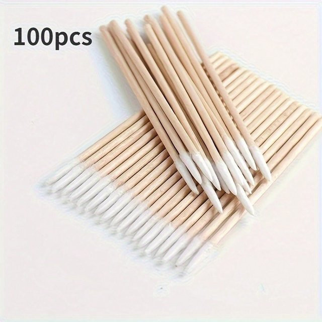 YJSTY Nagellackentfernungs-Wattestäbchen, 100er-Pack, beige, Unisex - Bild 1