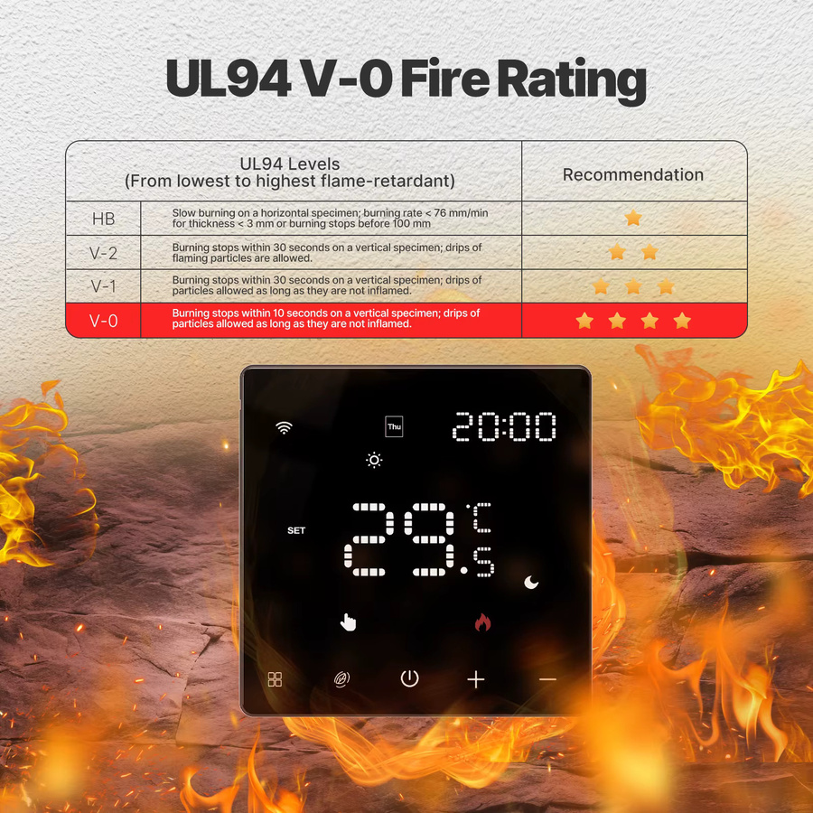 MOES Smart Thermostat Tuya ZigBee WiFi Programmierbarer Temperaturregler für Wasser- oder Elektroheizungen, Schwarz, Glasoberfläche - Bild 2