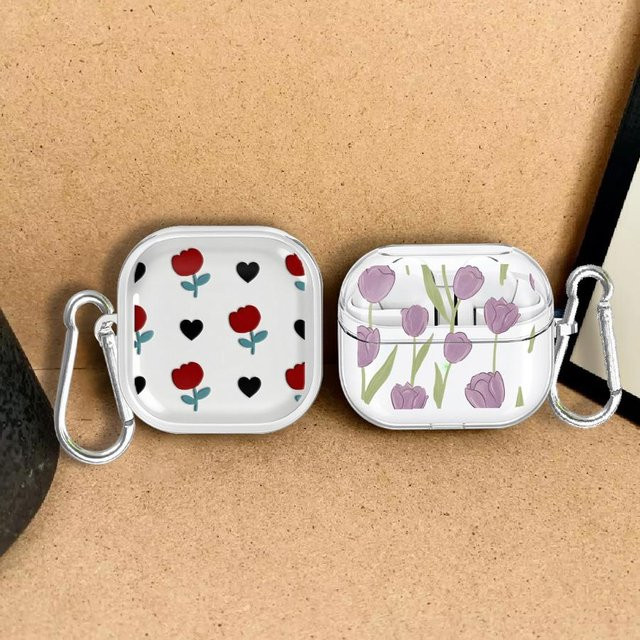 Transparente Kopfhörerhülle mit Simple Flower Design für Samsung Galaxy Buds 2, 3 Pro, 4 Pro, Live und FE - Bild 1