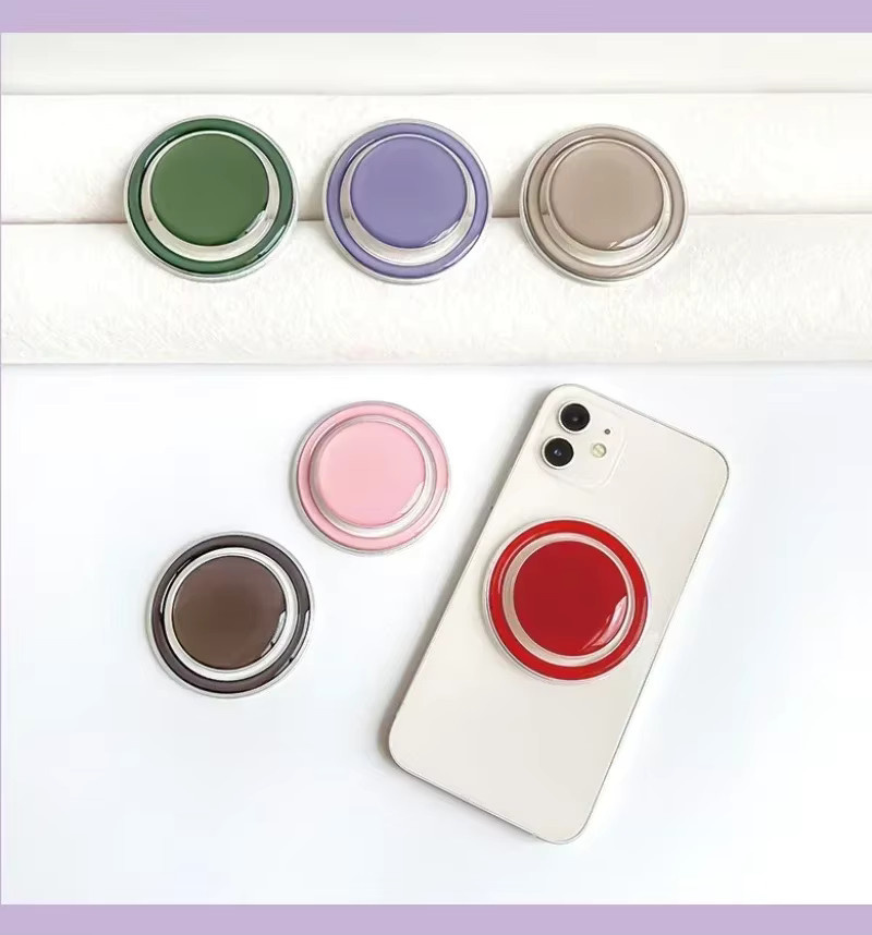 JXSFLYE Magnetischer Posocket Handy-Griffhalter in Pink und Multicolour, zusammenklappbarer Ring-Ständer und Taschenunterstützung für iPhone und Samsung - Bild 2