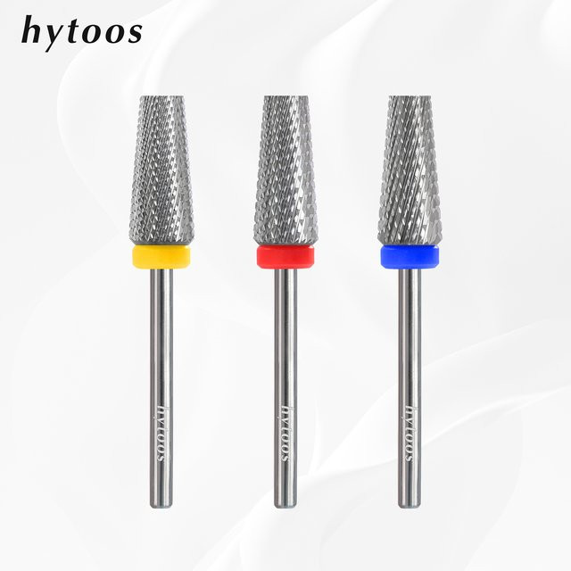 HYTOOS Flat Top Tapered 5-in-1 Nagelbohrer, Hartmetall-Nagelbits - Bild 1