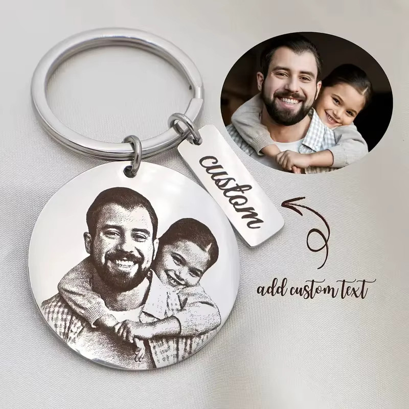 Schlüsselanhänger Edelstahl, Silber, Unisex, Rund - Bild 2
