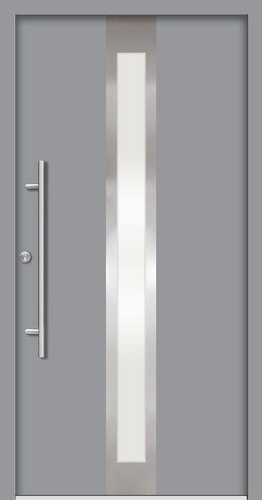 Splendoor Haustür RHODOS Prime aus Aluminium mit Glaseinsatz in Verkehrs Grau, Höhe: 210,0 cm, Breite: 100,0 cm, Tiefe: 7,0 cm - Bild 1