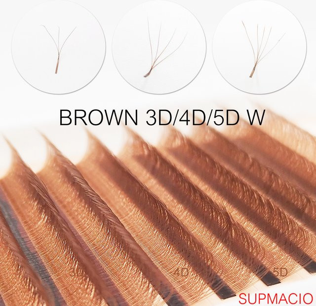 SupMacio Wimpernverlängerung Fächer, Braun, 8-15 mm, Natürlich - Bild 1