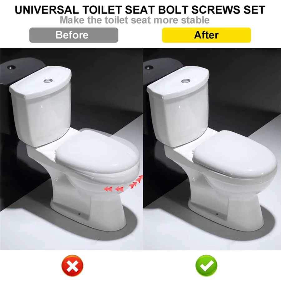 LEENKEA M6 Toilettensitz-Scharnierbolzen und Schraubbefestigungen als Ersatzteile für oben montierte Scharniere - Bild 2
