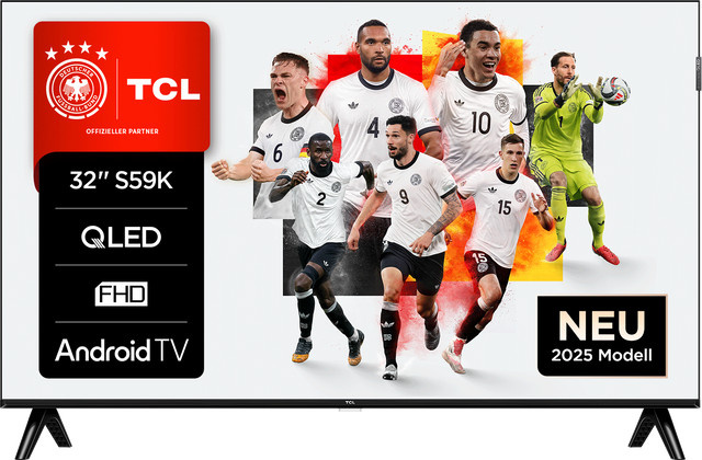 TCL 32S5K QLED Smart TV in Schwarz mit Full HD, Wi-Fi und Bluetooth - Bild 1