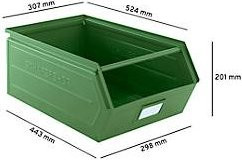 Schäfer Shop Select Sichtlagerkasten mit Tragestab in Resadagrün, B/T/H: 30,7 x 52,4 x 20,1 cm, 26 l - Bild 1