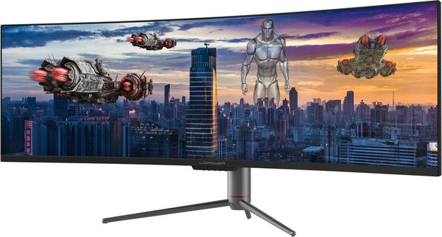 LC-Power LC-M49-DQHD-120-C-Q UltraWide QLED Monitor, 124,5 cm (49 Zoll), 5120 x 1440 Pixel, VA-Panel, 120 Hz, Schwarz - Bild 1
