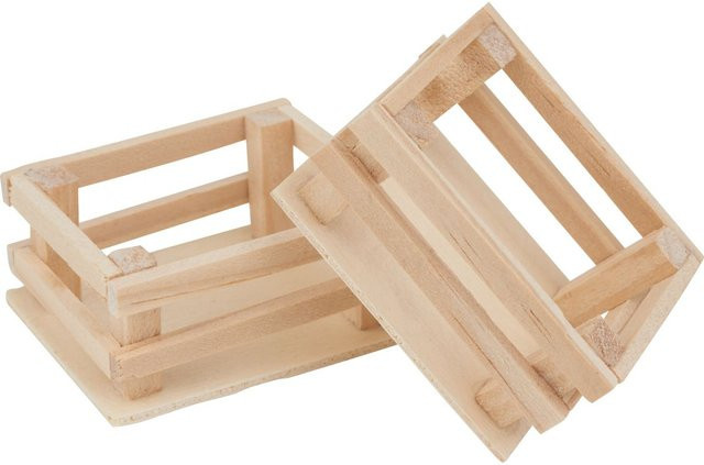 VBS Mini-Obststiege aus Sperrholz in Beige, 2 Stück - Bild 1