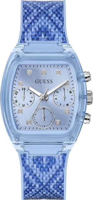 Guess Damenuhr Rendezvous, Quarz, Silikon, Blau, 36 mm - Bild 1