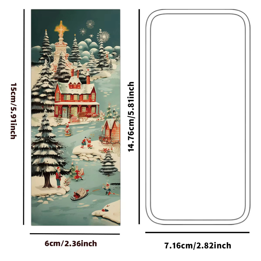 24 Stück Weihnachts-Lesezeichen mit nostalgischem Szenen-Design in Multicolour aus Papier - Bild 4
