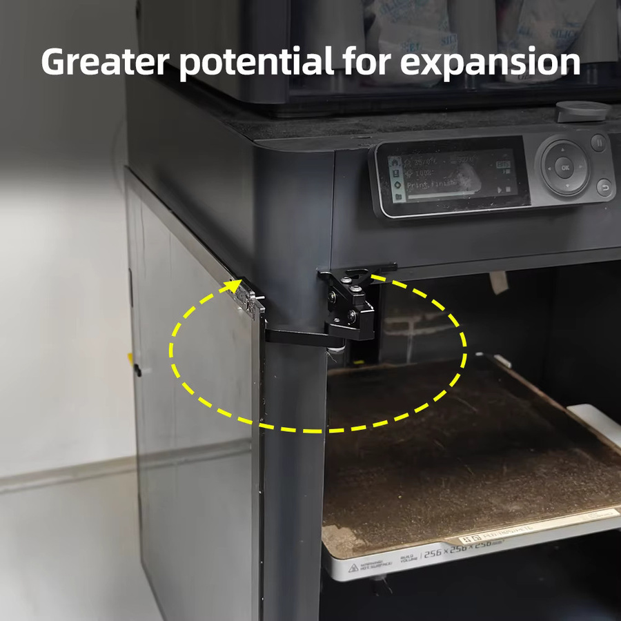 FYSETC CNC Metall Türscharnier Upgrade-Kit für Bambu Lab P1S und X1 3D-Drucker, Schwarz - Bild 6