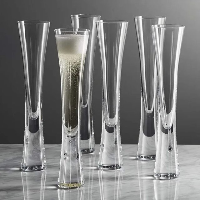 LOULONG Champagnergläser Flöten aus Glas in Transparent - Bild 1