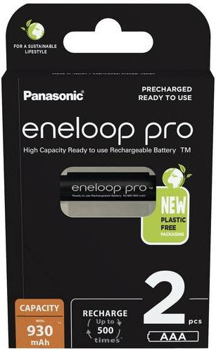 Panasonic Eneloop Pro AAA Akku NiMH 930 mAh 1.2V Schwarz 2er-Pack - Bild 1