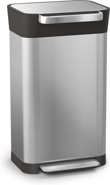 Intelligent Waste Tretmülleimer Titan in Silber, rechteckig mit 30 l Volumen, inklusive Müllpresse und Geruchsfilter aus Edelstahl - Bild 1