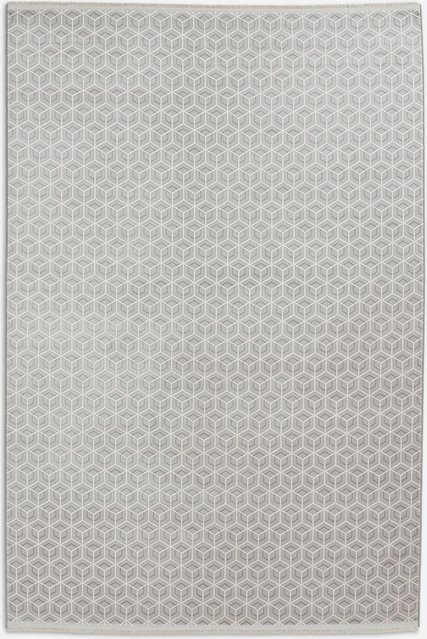 JOOP! METRIC Teppich in Silber mit geometrischem Design und High-Low-Effekt aus Viskose - Bild 1