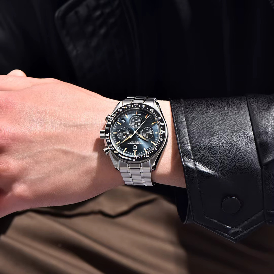 PAGANI DESIGN Chronograph, Quarz, Edelstahl, Blau, Herren - Bild 2