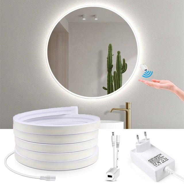 CHNAITEKE LED-Streifenlicht mit Handfegen-Bewegungssensor für Schrank und Badezimmer, DC12V Neonband zur Spiegelbeleuchtung - Bild 1