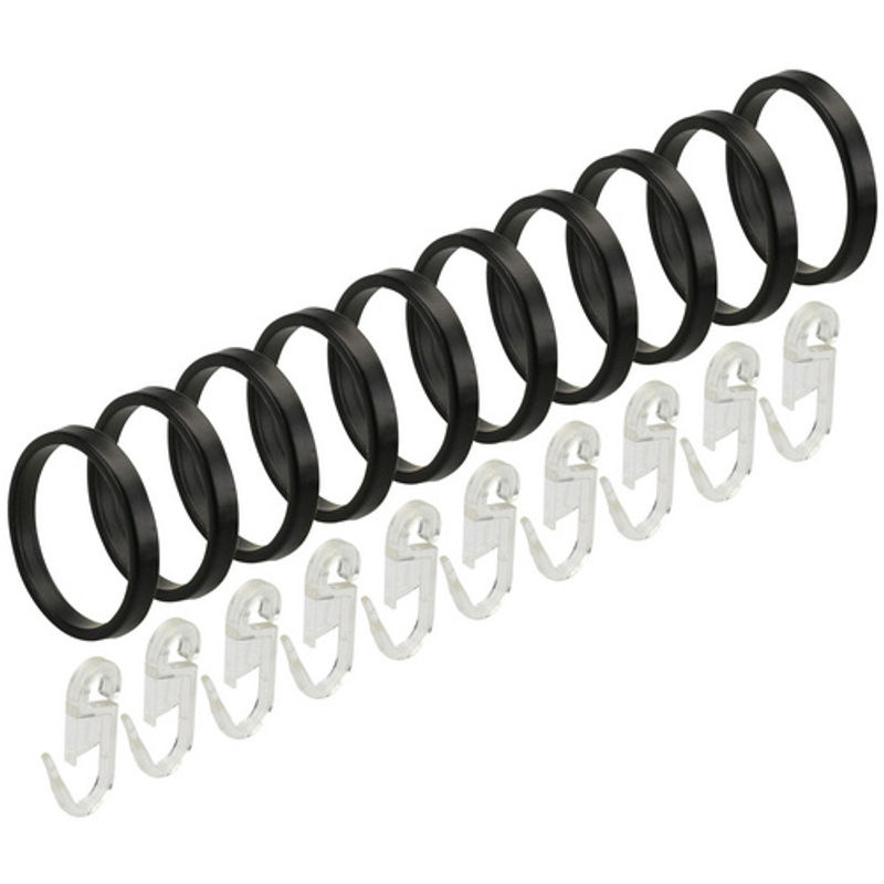 LIEDECO Gardinenring aus Metall in Schwarz, Durchmesser: 20 mm, Höhe: 28 mm - Bild 2