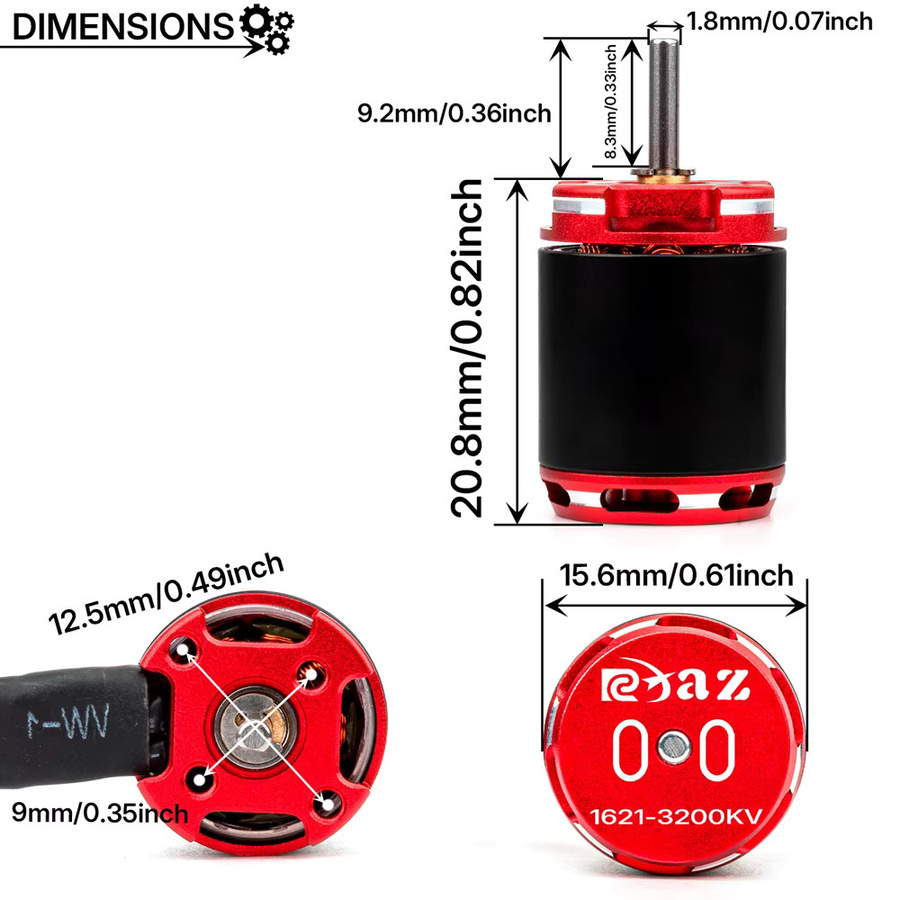 9IMOD RC Bürstenloser Außenläufermotor, 3200 KV/3600 KV - Bild 5